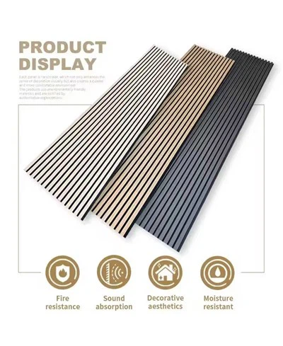 Panneaux acoustiques à lattes en bois à absorption acoustique élevée et efficace